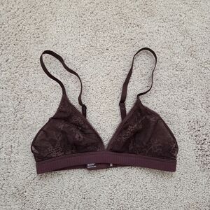 Lounge Brown Lace Triangle Bralette Size Xs